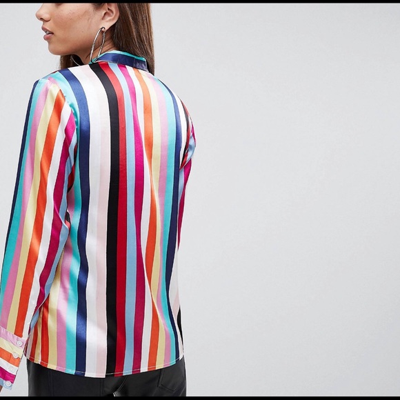 ASOS Design Plunge Blouse with Bow - Picture 2 of 3